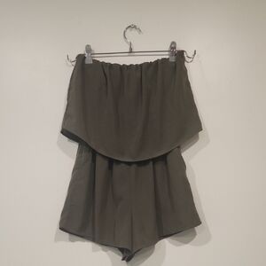 Bebop Women's Olive‎ Green Short Jumpsuit